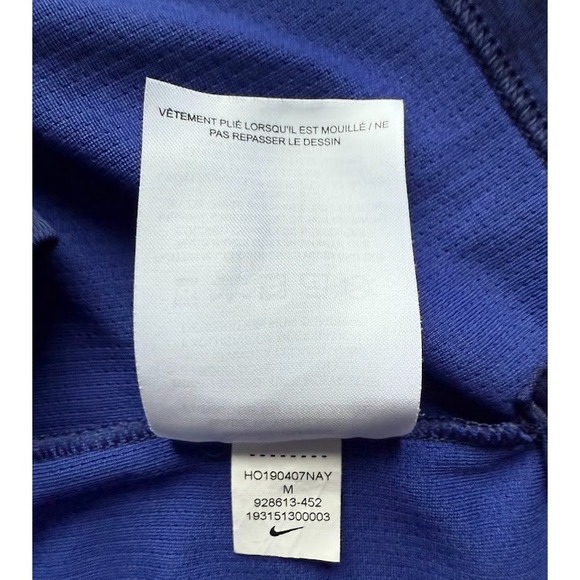 Nike Dri Fit Sweatshirt Women Medium Blue 1/4 Zip Long Sleeve High Neck Running - Picture 15 of 16